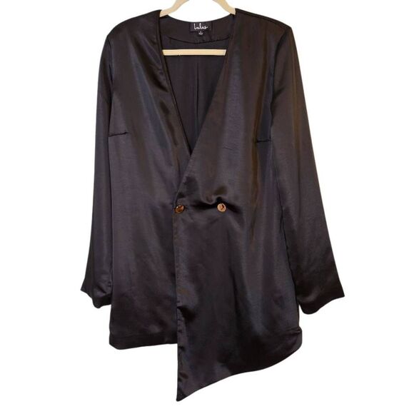 Lulus satin jacket, black. Size L. - Picture 1 of 5